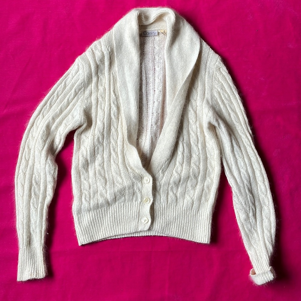 White angora sweater